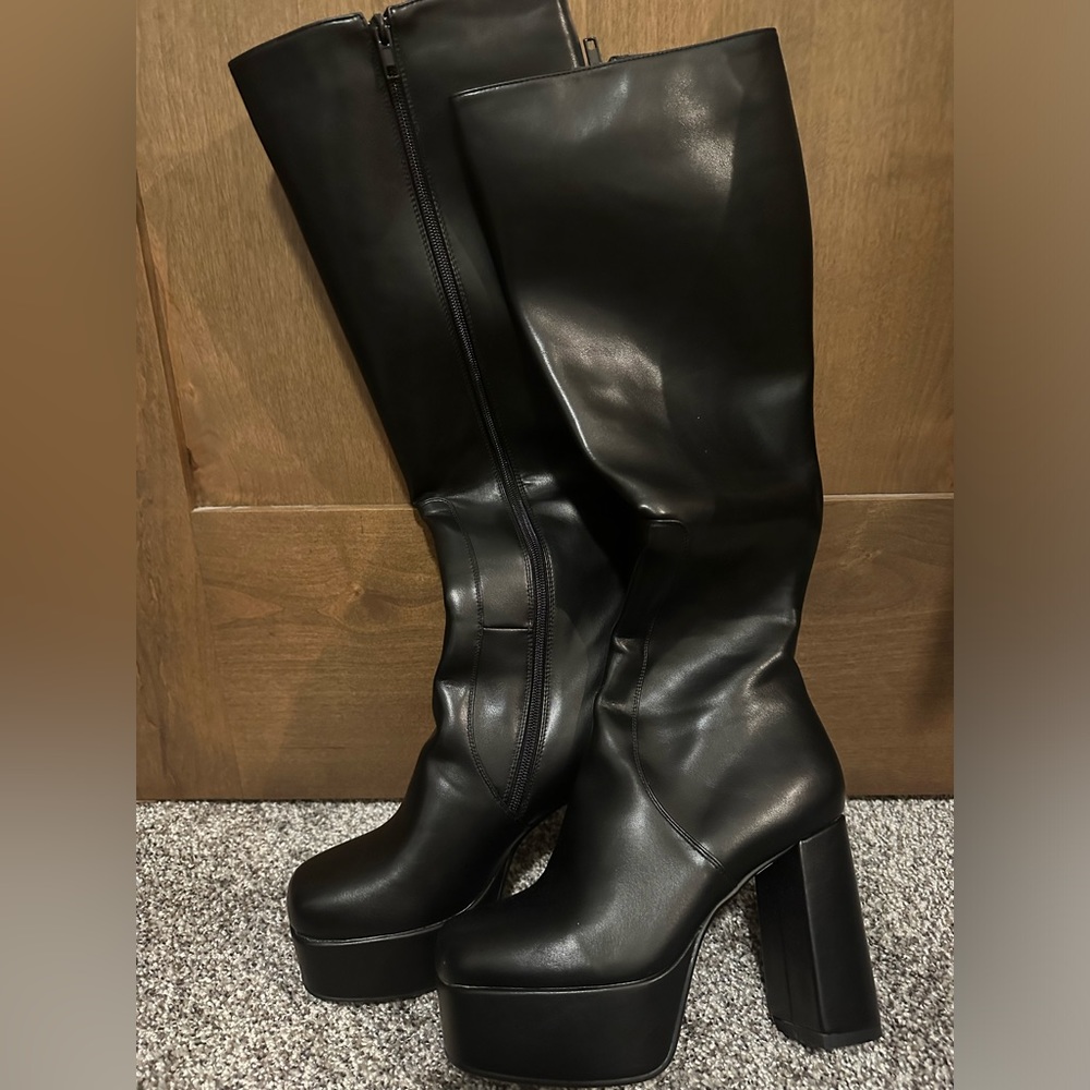 brand new lamoda womens size 8 heeled black boots
